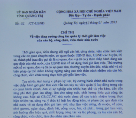 Chỉ[-]thị[-]do[-]UBND[-]tỉnh[-]Quảng[-]Trị[-]vừa[-]ban[-]hành[-](Ảnh:[-]Nguyễn[-]Tuấn)